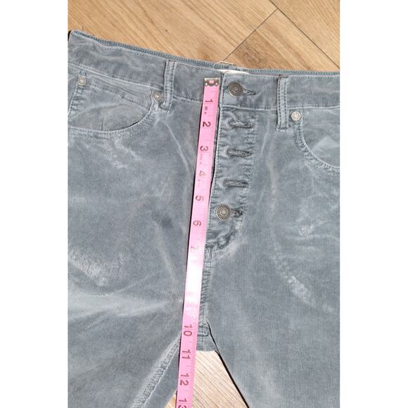 We The Free Gray Corduroy Pants Sz 27 Button Fly Boho Retro Y2K Casual Stretch - Picture 7 of 7